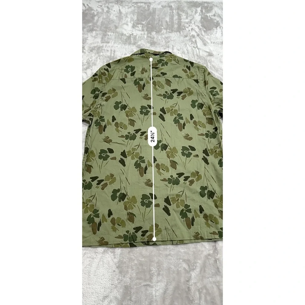 Gap Kids Shirt Boys 12 XL Green Botanical Floral Leaf‎ Print Cotton Short Sleeve